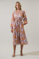 Siany Floral Ameni Button Down Midi Dress