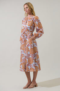 Siany Floral Ameni Button Down Midi Dress