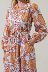 Siany Floral Ameni Button Down Midi Dress