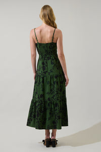 Tindrie Floral Alvis Tiered Maxi Dress