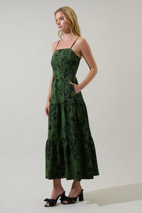 Tindrie Floral Alvis Tiered Maxi Dress