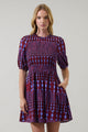 Ramsay Abstract Sulen Smocked Mini Dress