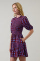 Ramsay Abstract Sulen Smocked Mini Dress