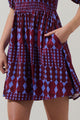 Ramsay Abstract Sulen Smocked Mini Dress