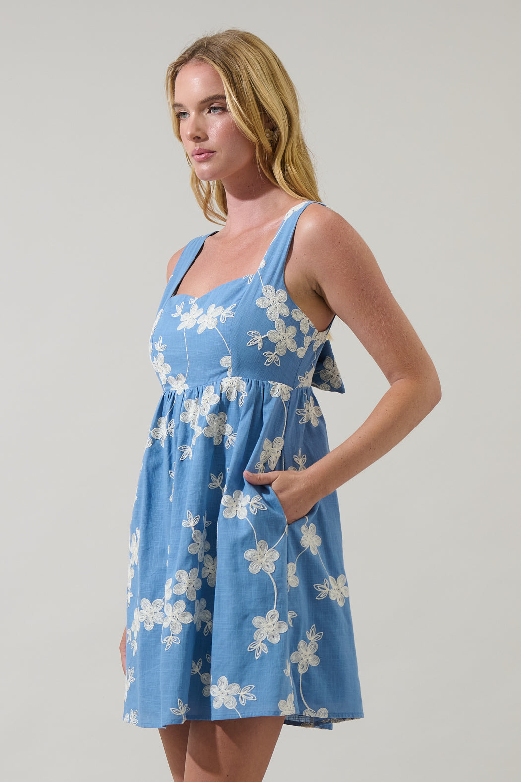 empire mini dress Chloie Empire Waist Linen Mini Dress (Sale) ELF