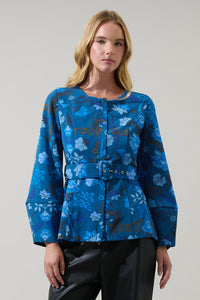 Palmate Floral Lutie Peplum Jacket