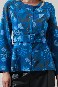 Palmate Floral Lutie Peplum Jacket