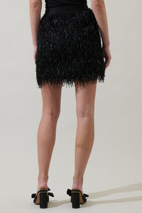 Himari Metallic Fringe Mini Skirt