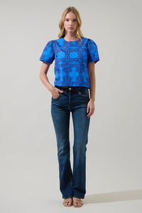 Romery Abstract Tilma Short Sleeve Top