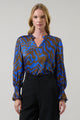 Krista Abstract Minda Keyhole Blouse