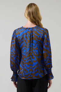 Krista Abstract Minda Keyhole Blouse