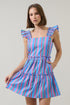 Jaimie Stripes Ruffle Tiered Mini Dress