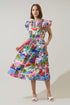 Rumi Town Tiarna Ruffle Midi Dress