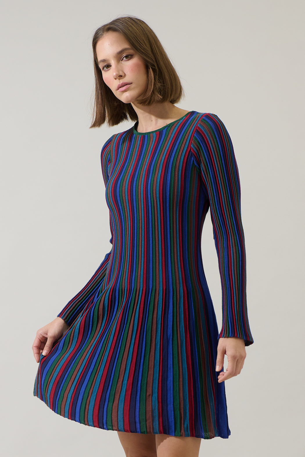 rainbow stripe mini dress Rainbow Stripe Sequin Mini Dress
