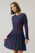 Genesis Rainbow Stripe Knit Mini Dress