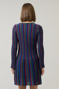 Genesis Rainbow Stripe Knit Mini Dress