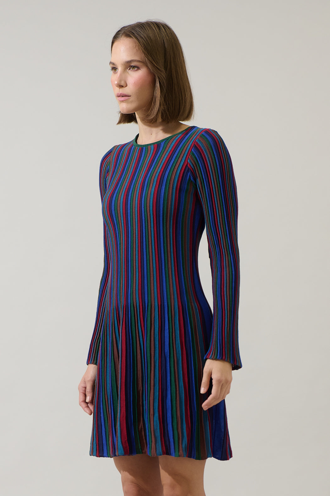 Genesis Rainbow Stripe Knit Mini Dress MULTI / XS by Sugarlips Genesis Rainbow Stripe Knit Mini Dress MULTI / XS by Sugarlips
