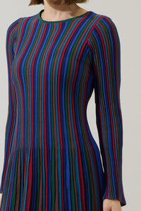 Genesis Rainbow Stripe Knit Mini Dress