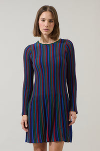 Genesis Rainbow Stripe Knit Mini Dress
