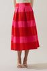 Lolli Stripe Pleated Midi Skirt