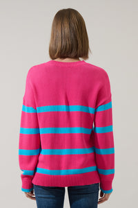 Saphy Stripe Dropped Shoulder Sweater