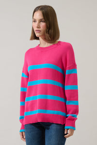 Saphy Stripe Dropped Shoulder Sweater