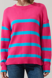 Saphy Stripe Dropped Shoulder Sweater