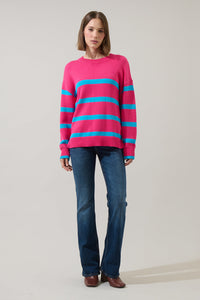 Saphy Stripe Dropped Shoulder Sweater