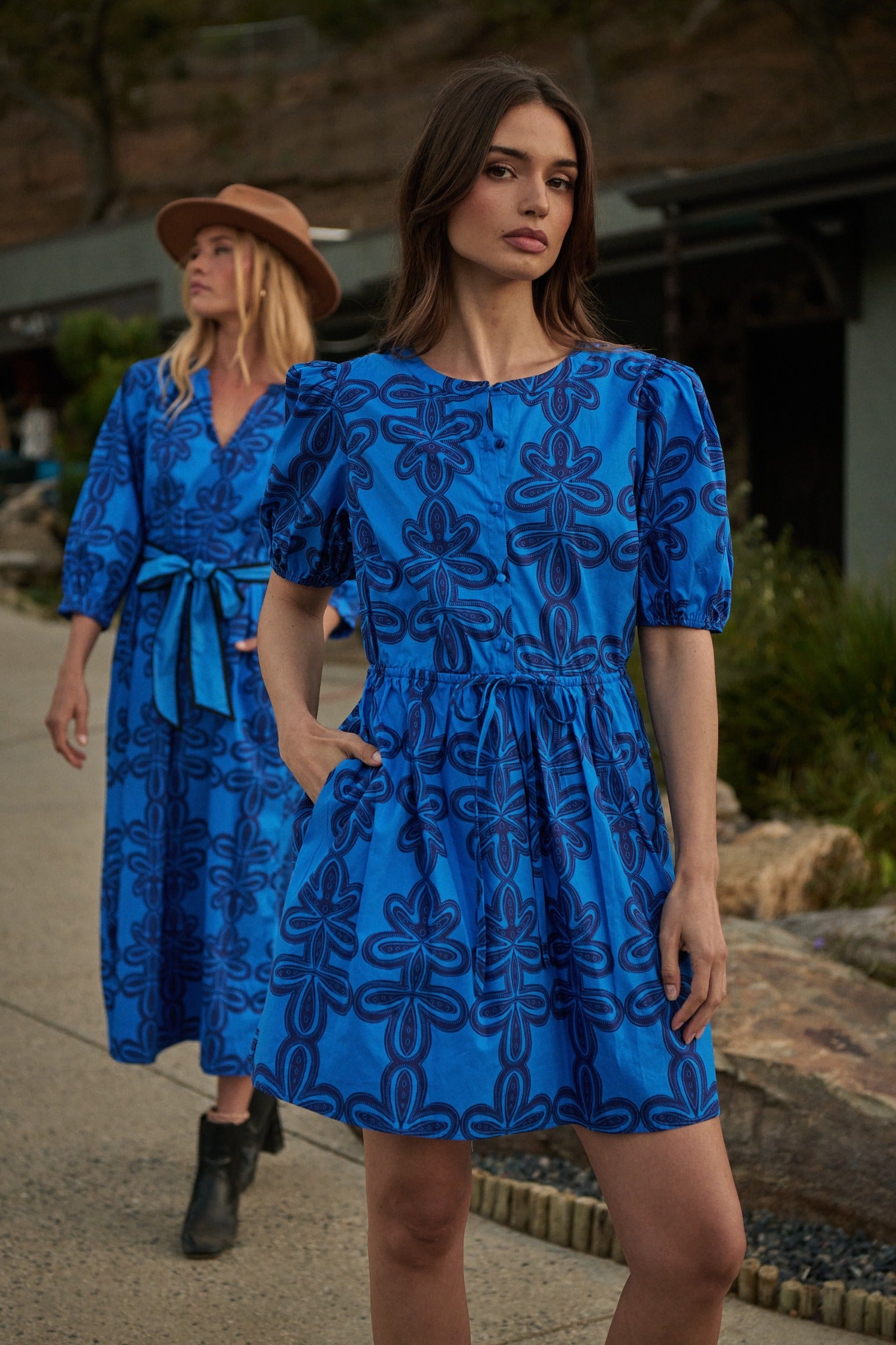 Romery Abstract Alba Puff Sleeve Mini Dress – Sugarlips