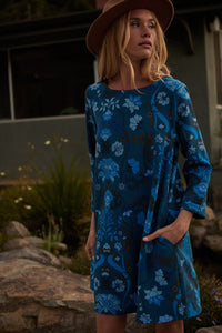 Palmate Floral Lonna Shift Mini Dress