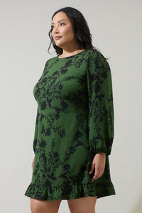 Tindrie Floral Ruffle Flounce Mini Dress Curve