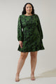 Tindrie Floral Ruffle Flounce Mini Dress Curve
