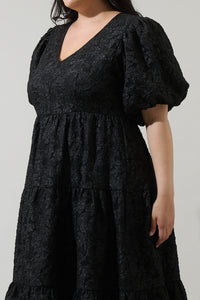 Arielle Jacquard Maxi Tiered Dress Curve