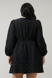 Arielle Jacquard Glow Bow Dress Curve