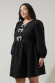 Arielle Jacquard Glow Bow Dress Curve