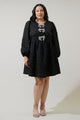 Arielle Jacquard Glow Bow Dress Curve
