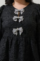 Arielle Jacquard Glow Bow Dress Curve