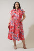 Oreanna Floral Grenola Button Up Midi Dress Curve