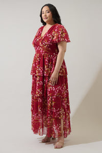 Ginnie Floral Amabel Tiered Maxi Dress Curve