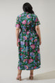 Elara Floral Marisy Collared Maxi Dress Curve