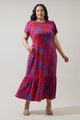 Darret Floral Orla Ruffle Maxi Dress Curve