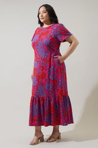 Darret Floral Orla Ruffle Maxi Dress Curve