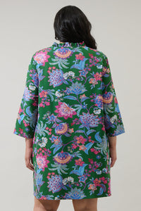 Elara Floral Ruelle Ruffle Mini Dress Curve