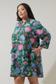 Elara Floral Ruelle Ruffle Mini Dress Curve