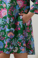 Elara Floral Ruelle Ruffle Mini Dress Curve