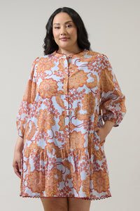 Siany Floral Yamila Ruffle Mini Dress Curve