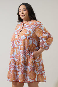 Siany Floral Yamila Ruffle Mini Dress Curve