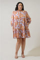 Siany Floral Yamila Ruffle Mini Dress Curve