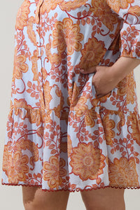 Siany Floral Yamila Ruffle Mini Dress Curve