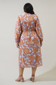 Siany Floral Ameni Button Down Midi Dress Curve